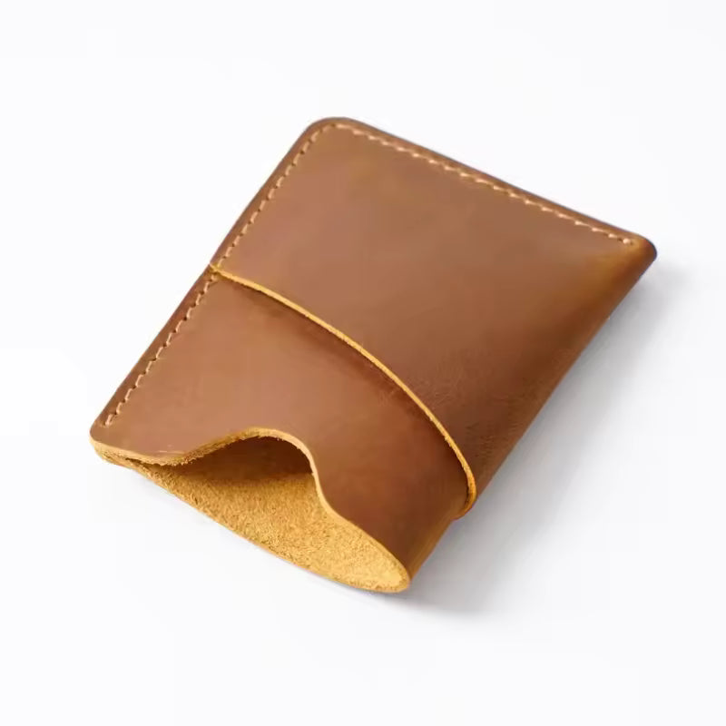 ORIGIN BROWN leather money clip wallet
